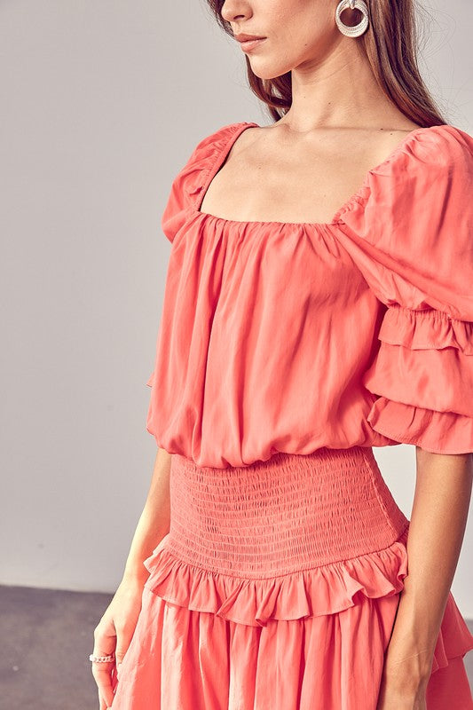 Puff Sleeve- Romper