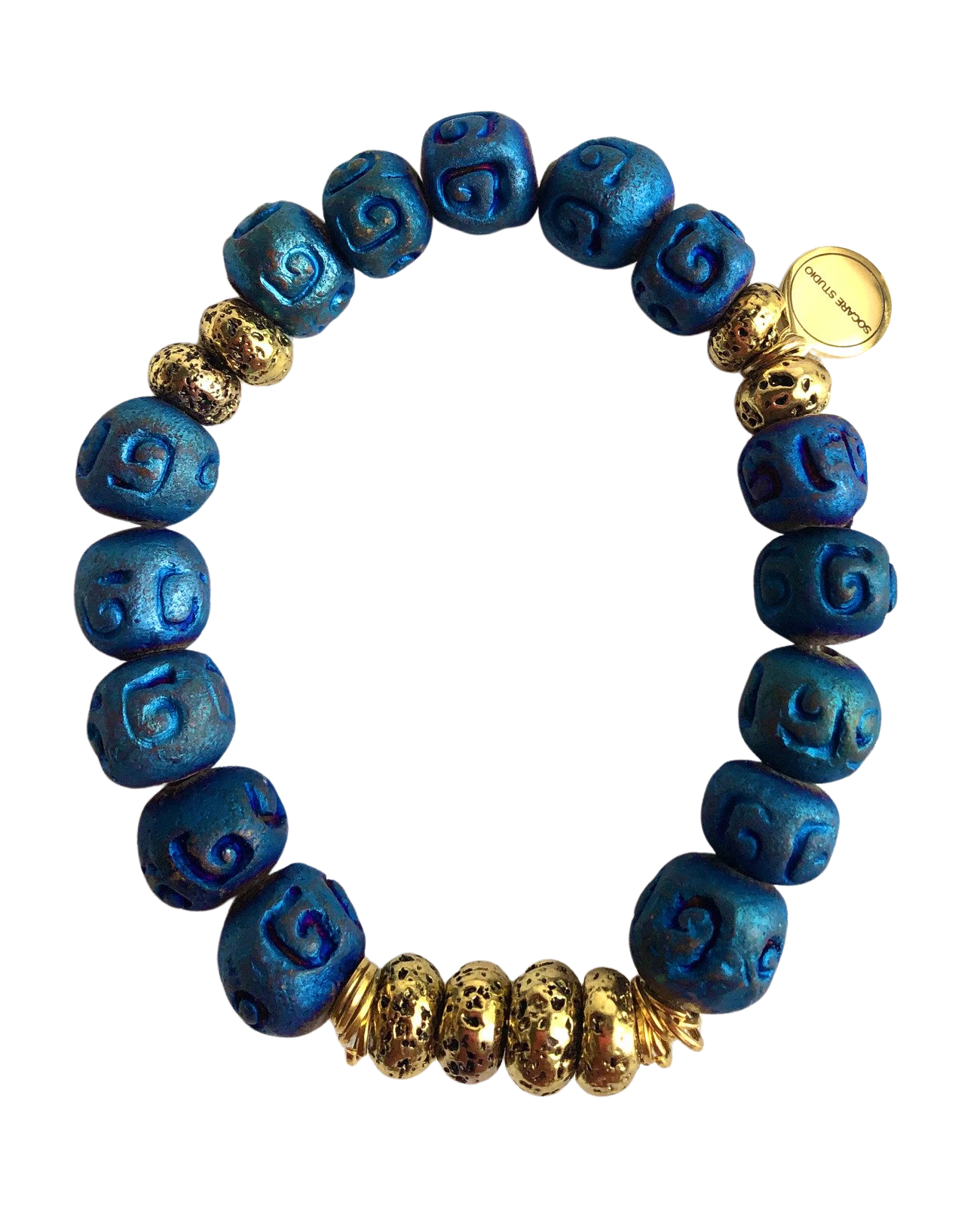 Chaouen Blue - Ceramic and Lava Bracelet