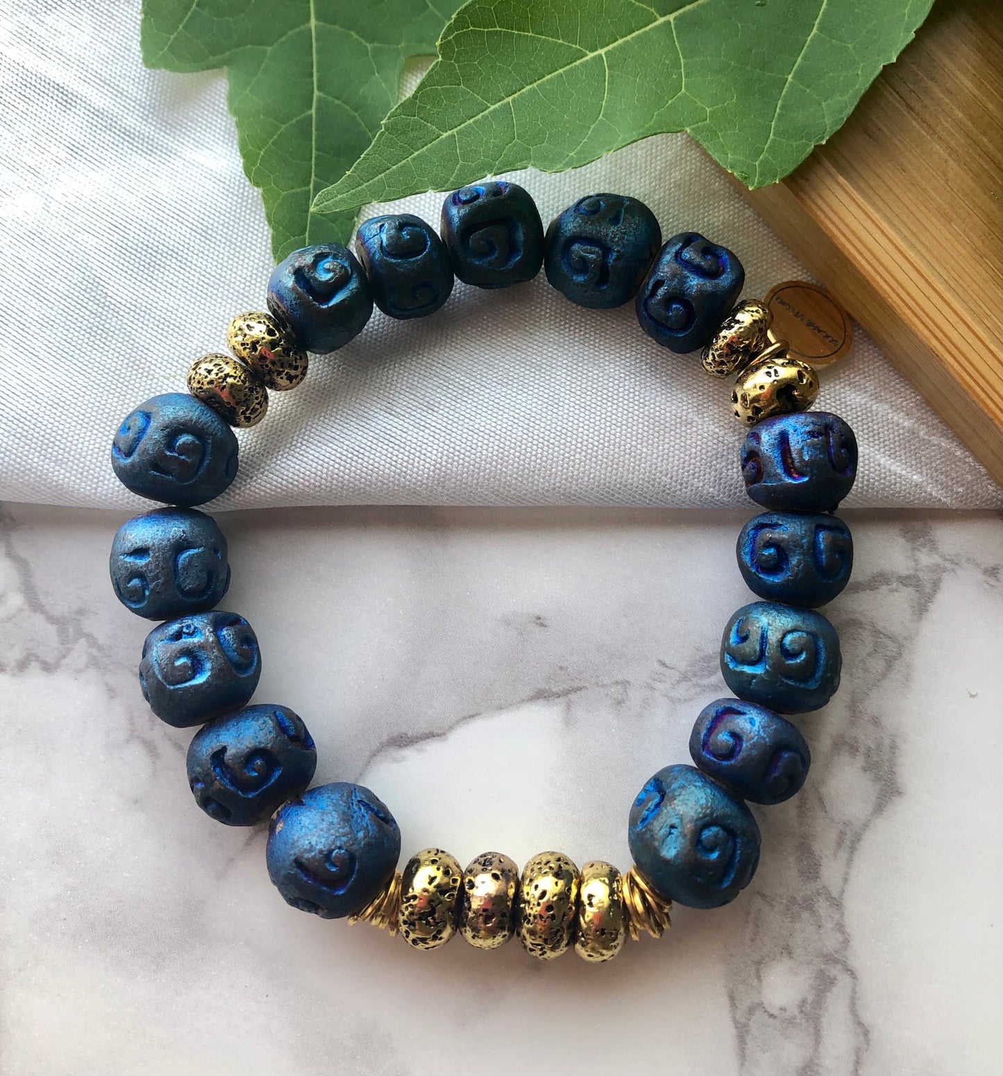 Chaouen Blue - Ceramic and Lava Bracelet