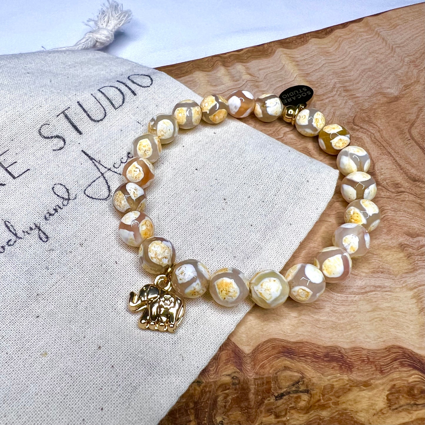 Sunshine Agate - Elephant Bracelet