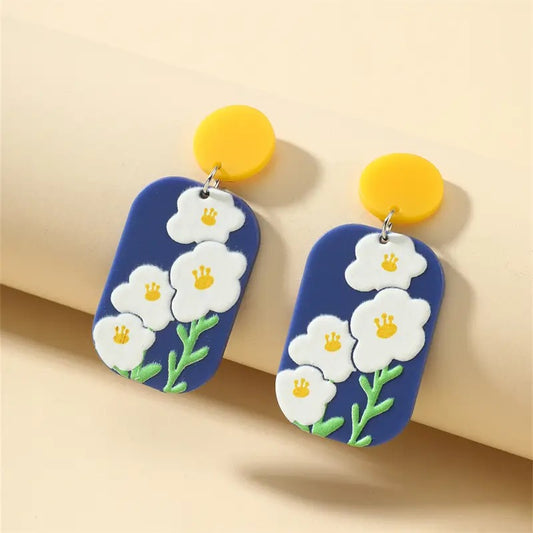 Blue Daisies- Earrings