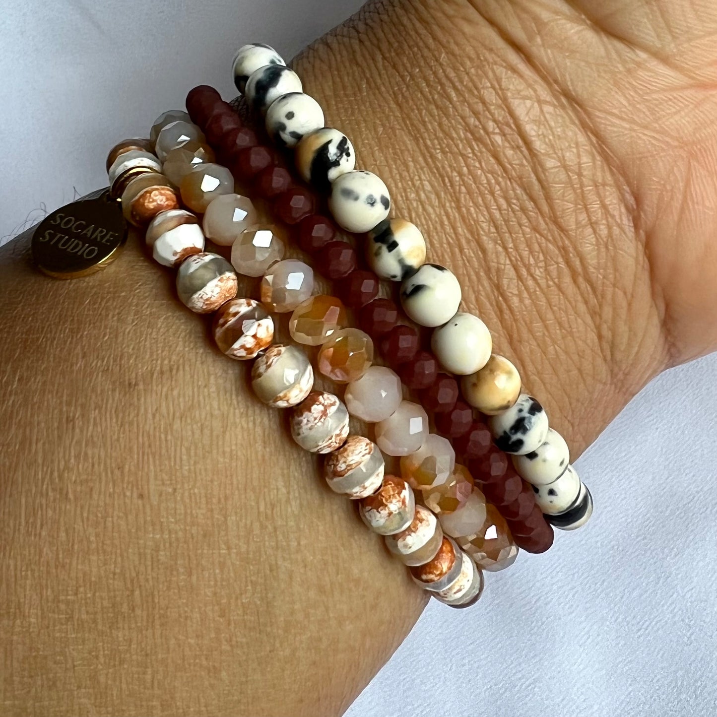 Brown Dzi  Agate- Bracelet