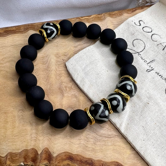 Chunky Matte Black  Bracelet